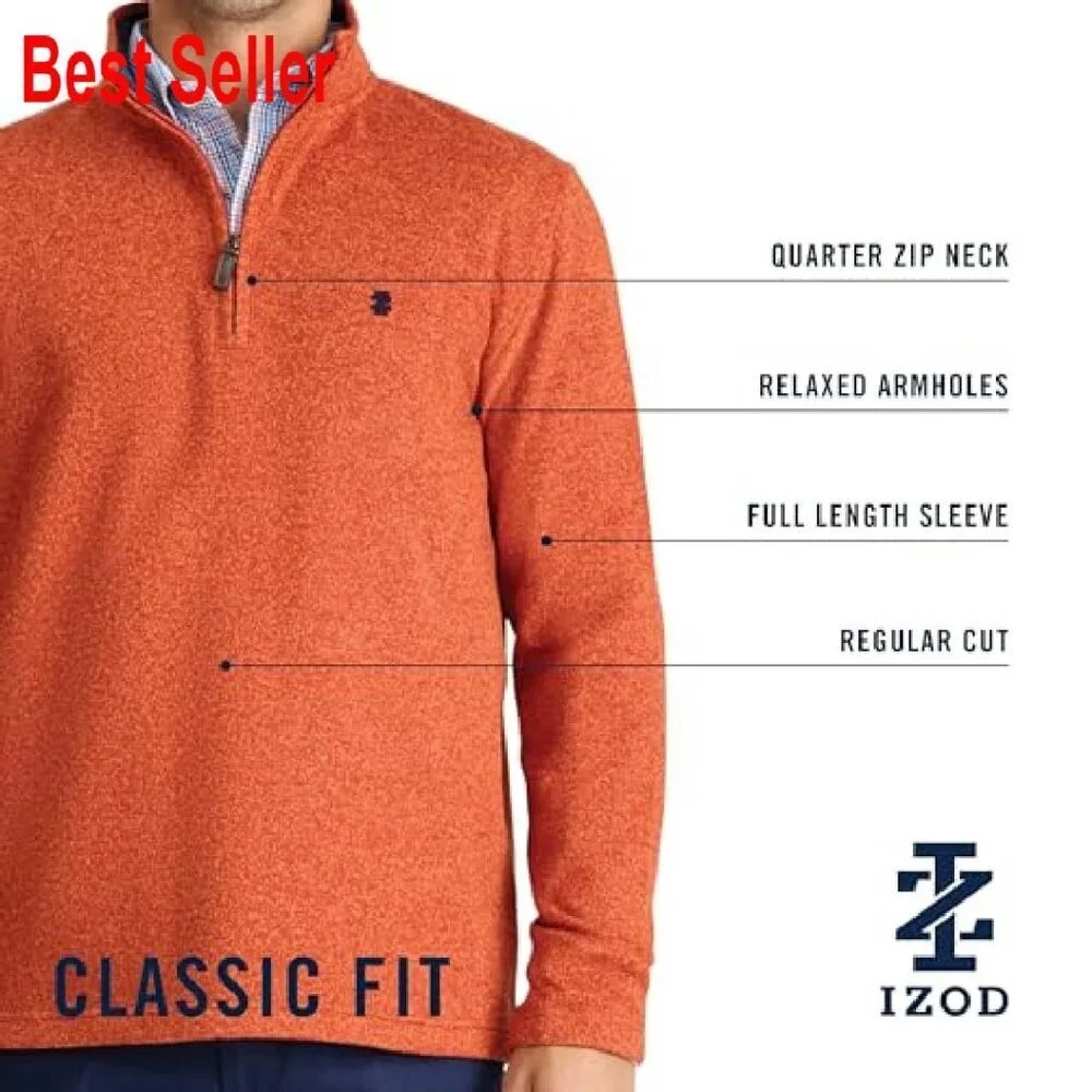 Quarter Zip Sweater Fleece Classic Preppy Minimal Eco-Friendly Recycled Fabric